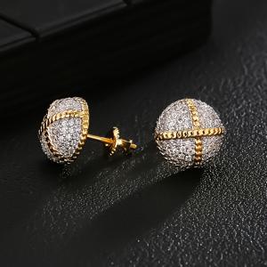 TEMU 1쌍 ICEDCHICS 남성용 기하학적 하프 서클 힙합 귀걸이 - 18K 금도금 합금 구리와 합성 지르코니아 스톤, 캐주얼 착용을 위한 모던 드랍 귀걸이, 대담한 디자인의 럭셔리 액세서리, 패션 주얼리, 패션 애호가를 위한