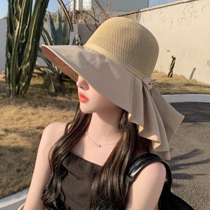 TEMU 여성용 여름 메쉬 통기성 태양 모자, 리본, 경량, 넓은 브림, 버킷 모자, 야외 여행, 해변, 수영장용 - 폴리에스터, 토글 클로저, 깃털 없음, 휴일 테마, 수영장용 액세서리 | 넓은 브림 모자 | 토글 클로저 모자