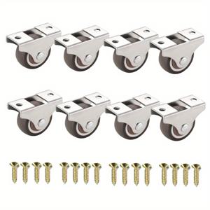 TEMU 4pcs/8pcs 상단 플레이트 고정 TPR 고무 캐스터, 1 