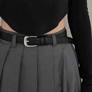 TEMU 여성용 패션 인조 가죽 벨트, 메탈 버클, 스커트, 셔츠, 자켓, 청바지에 적합, 캐주얼 및 대학 액세서리, 세탁 불가, 일상 착용 및 주말 의상에 적합.