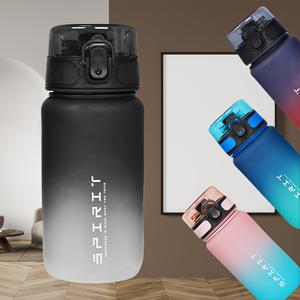 TEMU 600ml 그라데이션 피트니스 워터 보틀, 시간 표시기 포함 - 방수, 튼튼한 PC 소재, 사이클링 및 러닝용
