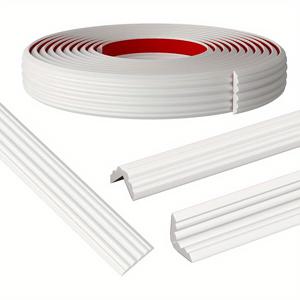 TEMU 3.28ft 자체 접착식 PVC 코너 보호대 - 창문, 천장, 카운터탑 및 바닥 코너용 실내/실외 엣지 가드 - 내구성 있는 플라스틱 소재, 쉬운 설치, 도구 필요 없음, 벽 엣지 보호 | 쉬운 설치 트림 | 내구성 있는 PVC, 엣지 트리