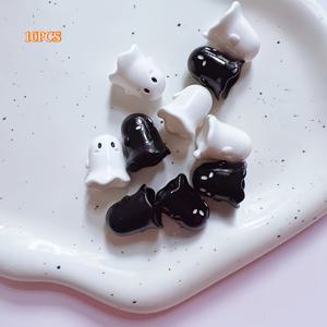TEMU 10pcs 귀여운 아크릴 BOO 액세서리 세트 - 귀여운 토끼 및 꽃 디자인으로 DIY 귀걸이, 목걸이, 폰 스트랩 및 보석 만들기에 완벽한 가을 축제 공예, DIY 보석 만들기에 이상적인 재미있는 디자인 | 내구성 있는 플라스틱