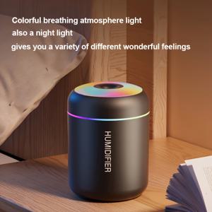 TEMU 1pc USB-Powered Aromatherapy Mist Diffuser & Humidifier, 색상 변경 Ambiance, Cold Mist Technology, 플라스틱, 배터리 필요 없음, 방의 청정성 및 공기 정화에 이상적, 공기 정화 장치 | 현대적인 미적 | 내구성 있는 플라스틱