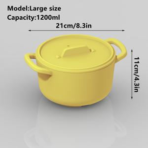 TEMU 심플 솔리드 컬러 멀티펑셔널 스티머, 전자레인지 및 밥그릇 사용 가능, 식품과의 고온에 견디는 실리콘 더블 핸들, 다양한 색상과 사이즈|전자레인지