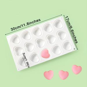 TEMU 케이크 장식용 하트 모양 실리콘 몰드 35구 - 식품 등급, 다양한 크기의 하트 캐비티, DIY 베이킹, 프렌치 디저트, 및 수제 간식에 완벽