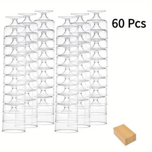 TEMU 30/60pcs 미니 클리어 플라스틱 맛보기 컵 - 60ml/2oz 디저트, 애플리트, 및 특별한 트리트를 위한 둥근 컵 - 파티, 결혼식, 및 생일을 위한 이상적인 컵, 재사용 가능하고 납이 없는, 결혼식 유리 | 스타 테마 유리 | 재사용 가능한 컵