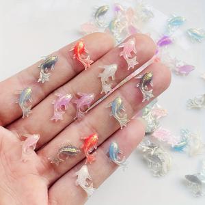 TEMU DIY 주얼리 만들기 및 해양 테마 홈 데코용 평면 뒷면 볼록 디자인의 리얼리스틱 코이 물고기 모델 150개 컬러풀 레진 미니 금붕어