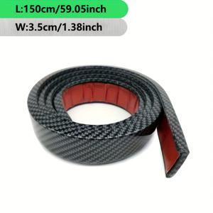 TEMU 자동차 및 트럭용 블랙 카본 파이버 고무 휠 아치 가드 스트립, 150cm 폭의 와이드 , 차량 개조 및 충돌 보호에 적합한 안티 스크래치 방지 기능이 있는 자동차 머드가드 휠 아이브로우 스트립(카본 파이버 폭 3.5cm)