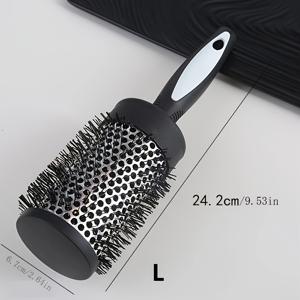 TEMU 방스 헤어 도구 헤어 스타일 나일론 빗, 헤어 스타일링 원통형 컬링 롤러 빗 열 전도 알루미늄 튜브 빗, 원형 컬링 롤러 빗, 원형 헤어 브러시, 헤어 블로우 드라이 1 팩 3 팩