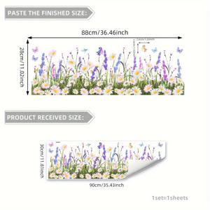 TEMU 봄 플로럴 나비 유리 스티커 - 30x90cm, 자신감이 있는 PVC 데칼, 침실, 거실, 또는 창문 장식, 창문 장식 | 자연 주제 장식 | 쉽게 설치할 수 있는 장식, 나비 장식