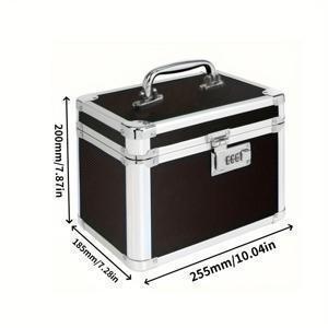 TEMU 345x290x175mm/255x200x185mm 알루미늄 합금+인조 가죽 보석, 화장품 관리자 보관함, 듀얼 비밀번호 잠금 휴대용 보관함, 사무실 문서 보관, 보안 보호, 휴대폰, 사진, 문서, 카드, 휴대용 보관함
