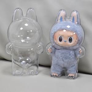 TEMU Labubu 투명 아크릴 디스플레이 케이스, 먼지 방지 수집용 보관 상자, 체인 포함, 16세 이상에게 이상적, 가방 장식, 크리스마스 및 새해 선물, 첫 번째 및 두 번째 세대 보호 케이스 - 27인치 미만 및 3.2 큐 피트 미만