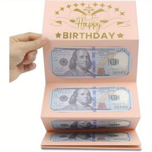 TEMU 1개 생일 현금 선물 봉투, 남성 및 여성을 위한 깜짝 돈 클립, 만화 생일 카드, 판타지 테마, 돈 클립, 창의적인 현금 선물 지갑, 모든 수령자를 위한 독특한 다기능 돈 상자