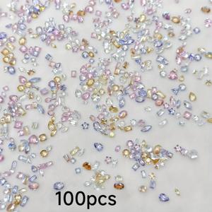TEMU 100개 반짝이는 요정 네일 아트 라인스톤 - 무취, 보석으로 우아한 DIY 네일 장식, 화려한 매니큐어, 네일 참에 완벽