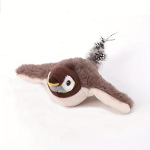 TEMU 실제로 새처럼 날개가 흔들리는 Sparrow Cat Toy - 시뮬레이션된 깃털, 충전식 리튬 배터리, USB 충전, 모든 품종 크기, 고양이 운동 장난감 | 실제 새 울음소리 | 터치 활성화 장난감