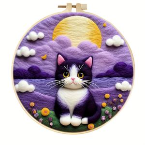 TEMU RUOPOTY DIY 바늘 펠팅 키트 도구 포함 - 초보자를 위한 양모 펠팅 공예 세트, 포함 Embroidery Hoop, 펠팅 바늘, 폼 패드, 펠트 직물 및 지침 - 창의적인 홈 데코 선물, 홈 데코 공예|위트디자인|상세 지침, 펠팅 키트