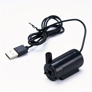 TEMU 5V USB-Powered Submersible Mini Water Pump - 낮은 소음 브러시리스 모터, 아쿠아리움, 물고기 탱크, 연못, 분수 및 수소농업용 컴팩트 디자인 - 내구성 있는 플라스틱, 배터리 필요 없음, 아쿠아리움 워터 펌프, 연못 공기화, 플로우미터 포함
