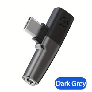 TEMU USB C 분배기 2-in-1 타입 C에서 3.5mm 헤드폰 잭 어댑터, 삼성 S24 S23 S22 S21 울트라 A54 아이폰 15 고속 충전기와 호환 가능, 남성에서 여성으로 오디오 컨버터, 전원 필요 없음, USB-C 충전 어댑터