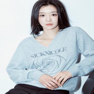 [닉앤니콜] 니콜 로즈 자가드 풀오버 니트