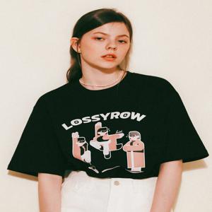 [로시로우] lossyrow X Vanrora Graphic T-Shirt Black