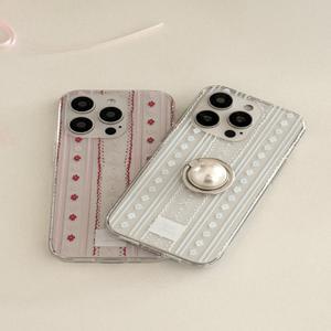 [메이드모먼] sweet ribbon stripe 디자인 [클리어 폰케이스]