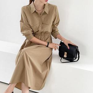 스판 바스락 롱 원피스_YMSH23FW237