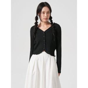 시어 프릴 카디건  블랙 (35485AMQE5)
