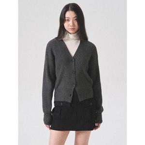 브이넥 크롭 긴소매 카디건  그레이 (324X5ALY33)