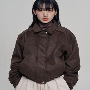 울 블루종 점퍼 브라운