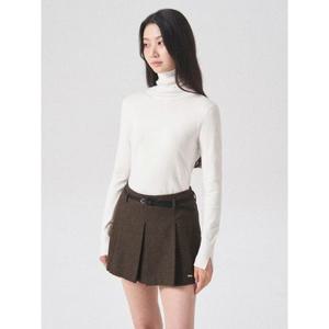베이직 소매 끝단 트임 터틀넥 긴소매 풀오버  아이보리 (324Y51LY10)