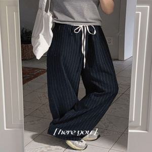 [here you] 밀라노 스트라이프 배색 sl - 3color (봄슬랙스/롱슬랙스/와이드팬츠/출근룩/스트라이프슬랙스)
