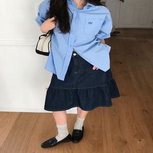 PREFRITT : Tokyo denim cancan midi skirt