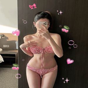 [????당일출고/단독]럽미 볼륨업 셔링 리본끈 홀터넥 튜브탑비키니(캡내장,추가가능)수영복,섹시,스트랩,스모크밴딩,풀파티,호캉스,바캉스,휴가룩,휴양지,인생샷,페스티벌,오프숄더,트임,주름,몸매보정,체형커버,골반,힙업,바디프로필,폴댄스,빅사이즈,제작