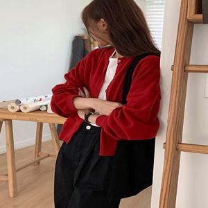 하나 니트 오버핏 울 라운드 가디건(6 color)