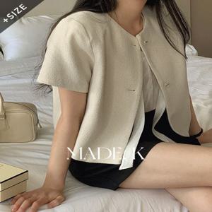 [자체제작/3만장돌파!/S-XL/하객룩????]#여름???? 매그 노카라 반팔 트위드 자켓 (하객룩/데이트룩/반팔트위드/여름자켓/트위드자켓/노카라자켓/하객룩자켓)