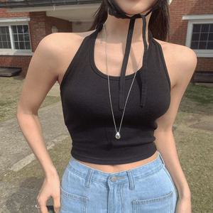 베인 홀터넥 나시 4color / 봄 여름 개강룩 휴양지 레이어드 이너 기본 슬리브리스 민소매 흰티 탑 슬림핏 y2k 무지 라운드 쫀쫀 쫄티 힙한 백리스 빈티지 베이직