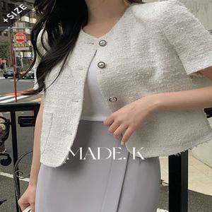[자체제작/S-XL/하객룩????]#여름???? 로키 노카라 트위드 반팔 자켓(뉴컬러추가) (하객룩/데이트룩/여름자켓/반팔자켓/트위드자켓/노카라자켓/노카라트위드)