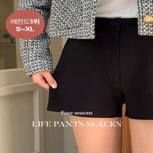 [여름????][XS-XL][4만장돌파][made] 라이프 쫀득 하프 슬랙스 (신상/라이프/쫀쫀/스판/팬츠/숏팬츠/여성숏팬츠/무지/여름/여름슬랙스/기본/바지/반바지/베스트/간절기/데일리밍크기모)