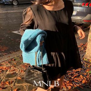 [????시즌오프] [레이어드/하객룩/살안타템][직진배송][MNLB] 마들렌 요루 쉬폰 캉캉 스퀘어넥 미니 원피스