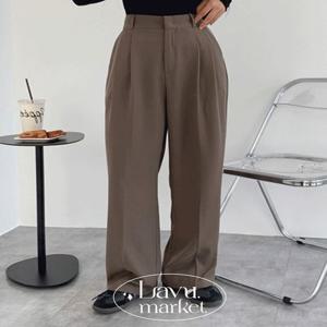 봄 가을 입기 좋은 촤르르핏 하이웨스트 핀턱 뒷밴딩 와이드 슬랙스 4color [구김적은슬랙스/일자핏슬랙스/하객룩/오피스룩/캐주얼슬랙스/밤색슬랙스/가을슬랙스/봄슬랙스]