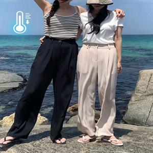 [누적1만장????/쿨링슬랙스] 오늘출발 #MADE [tsl0277][미슐랭 슬랙스 no.17] 텐디 쿨링 밴딩 와이드 슬랙스(냉장고바지,여름슬랙스,여름하객룩,휴양지룩,어나더트위)