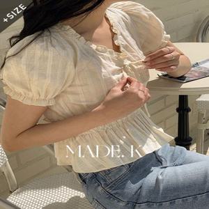 [자체제작/1만장돌파!/뉴컬러추가!/S-XL]#여름???? 르소 프릴 퍼프 반팔 블라우스 (데이트룩/여름블라우스/프릴블라우스/반팔블라우스/퍼프블라우스/브이넥블라우스)