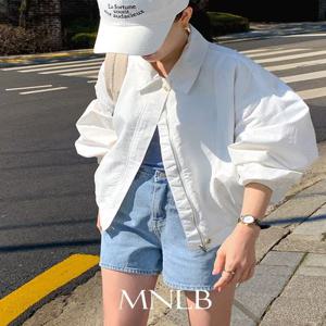????[6천장돌파/바람막이/집업점퍼/살안타템][직진배송][MNLB] 디데이 나일론 카라 블루종 집업 숏 점퍼