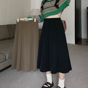 ★쿠알/A라인/롱치마/롱스커트 ★[~3XL 빅사이즈????] 레이어드스커트/미디스커트/봄스커트/블랙스커트/브라운/플레어/후리아/미디/하객룩/여행/오피스룩/데이트룩