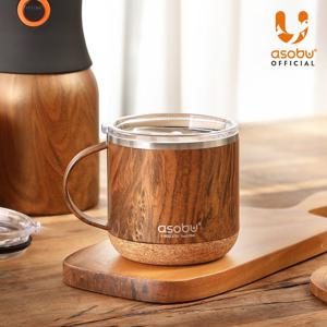 캐나다 아소부 스텐 보온보냉 인피니트 머그컵 490ml 우드 (내부 세라믹 코팅)