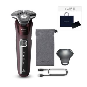 필립스 SkinIQ 5000 시리즈 전기면도기 S5881/12 버건디 레드 + 명함케이스/쇼핑백
