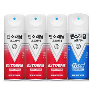 멘소래담 스프레이 파스 익스트림 180ml x 3개 + 쿨 180ml x 1개