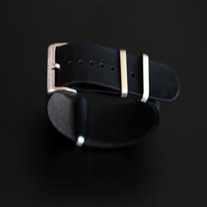 PISTOS 소가죽 블랙 나토밴드 20mm, 22mm NATO 시계줄