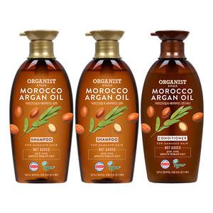 오가니스트 아르간 영양케어 샴푸, 500ml, 2개 + 컨디셔너, 500ml, 1개